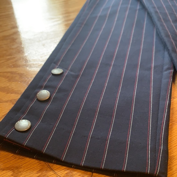 Rag & Bone Navy Stripe Simone Snap Pant - Picture 5 of 8